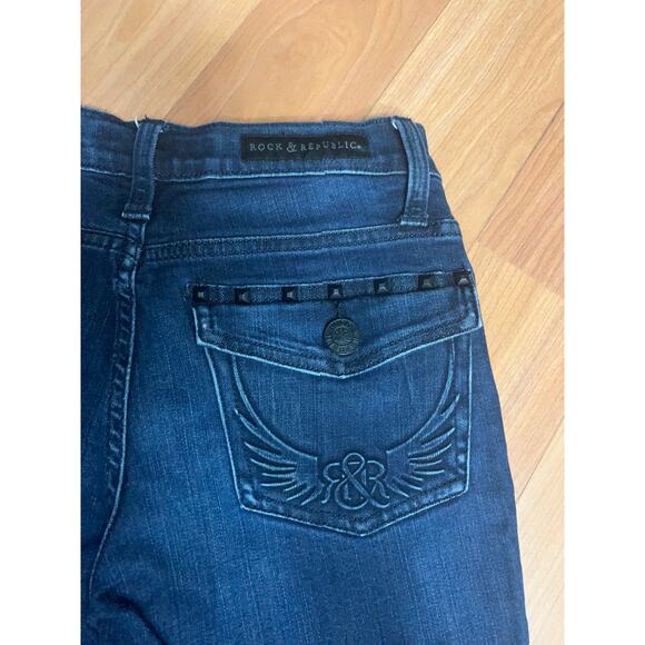 Rock & Republic Kasandra Womens Jeans Embroidery Stones Pockets Size 2M - Picture 10 of 14